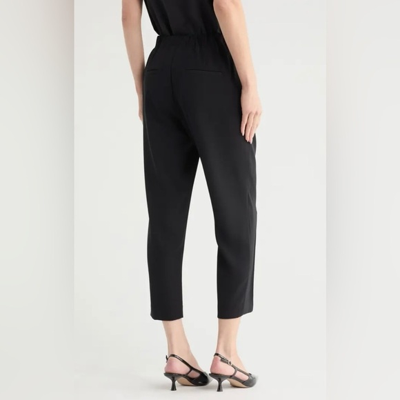 Vince Mid Rise Tapered Pull On Pants Women's Elegant Black Trousers | M - Picture 3 of 8